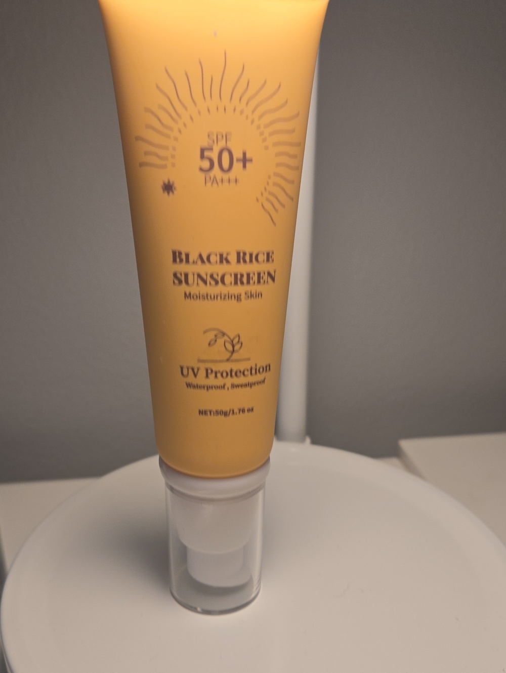NEW Black Rice Sunscreen SPF 50+ Moisturizing UV Protection - Yellow
